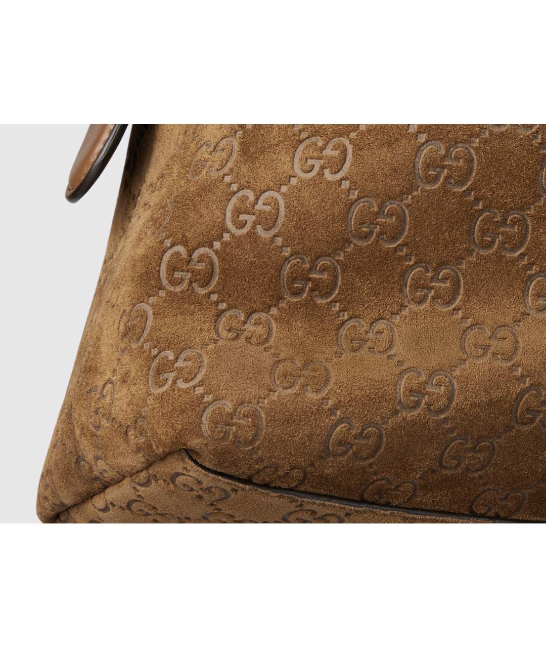 GUCCI Коричневая замшевая сумка через плечо, фото 6