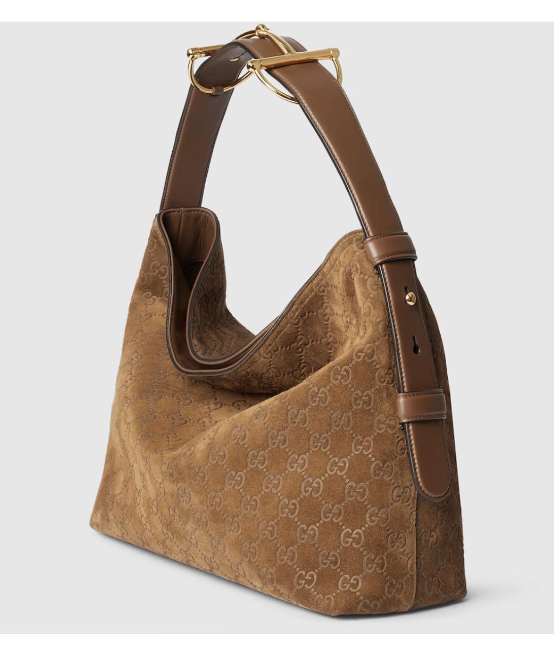 GUCCI Коричневая замшевая сумка через плечо, фото 2