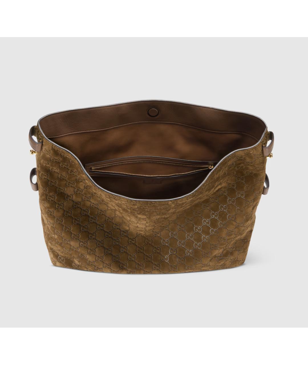 GUCCI Коричневая замшевая сумка через плечо, фото 6