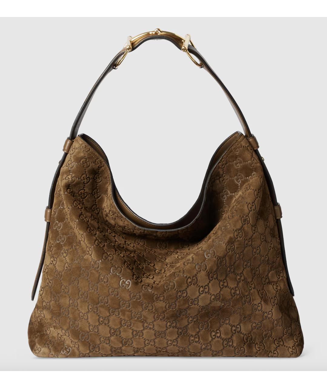 GUCCI Коричневая замшевая сумка через плечо, фото 8