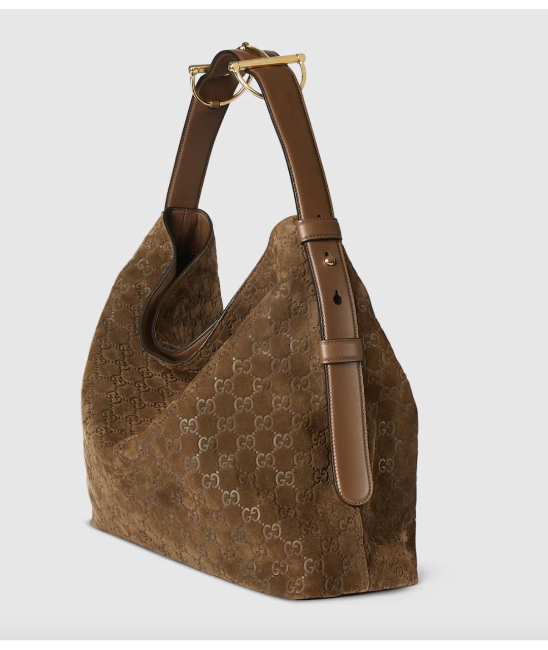 GUCCI Коричневая замшевая сумка через плечо, фото 2