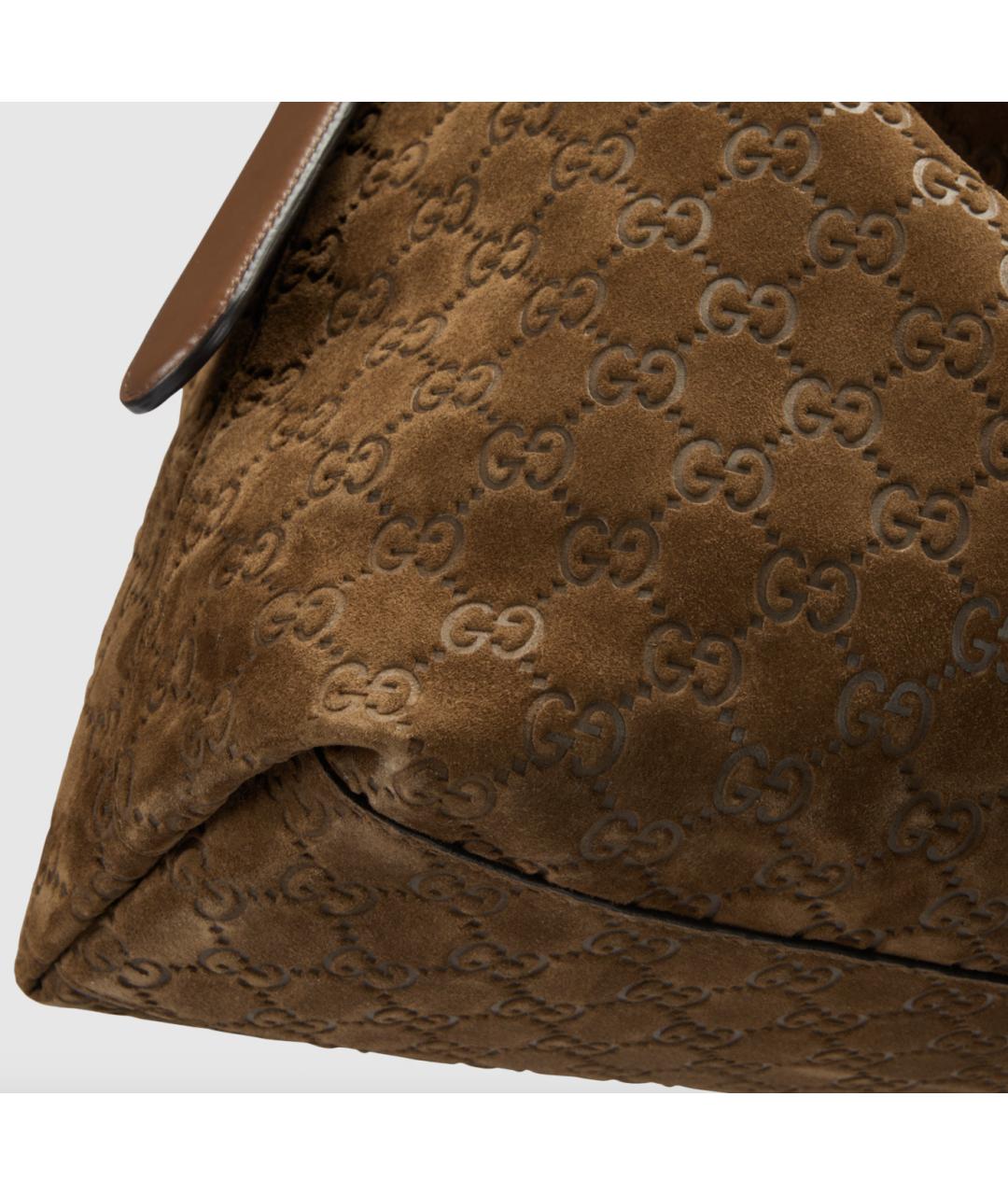 GUCCI Коричневая замшевая сумка через плечо, фото 7