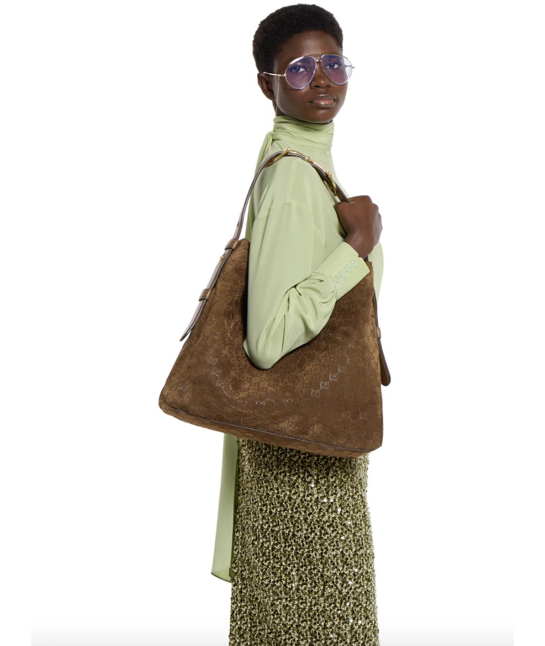 GUCCI Коричневая замшевая сумка через плечо, фото 3