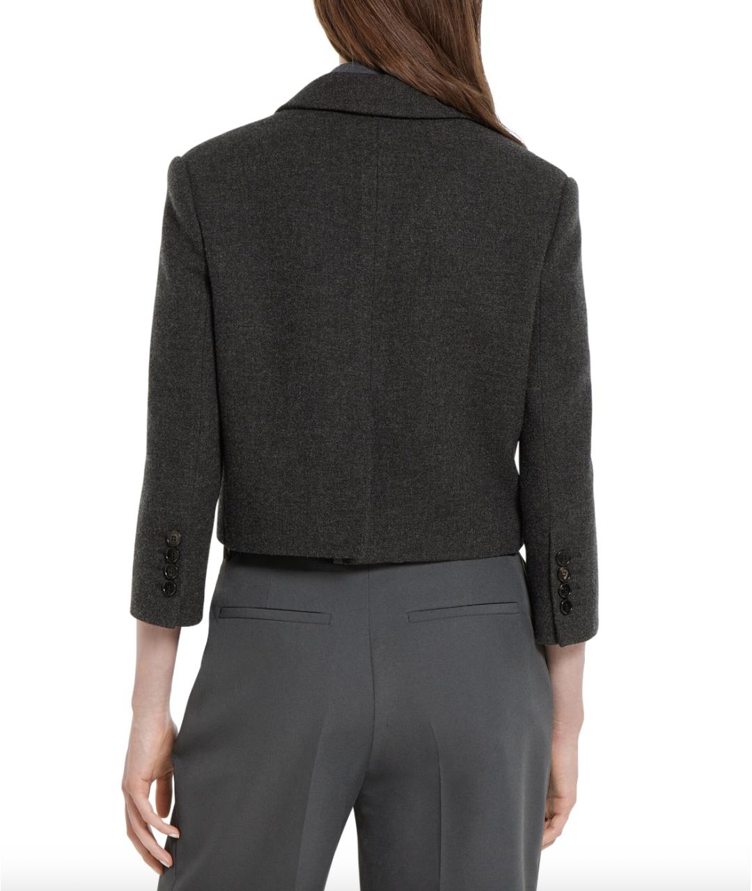 GUCCI Антрацитовый шерстяной жакет/пиджак, фото 3