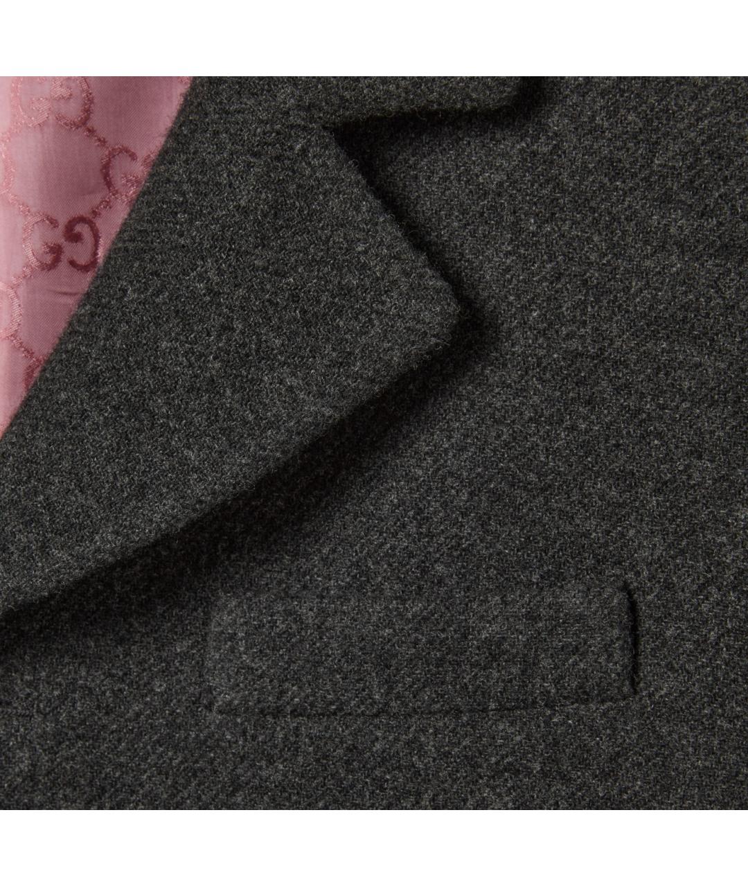 GUCCI Антрацитовый шерстяной жакет/пиджак, фото 5