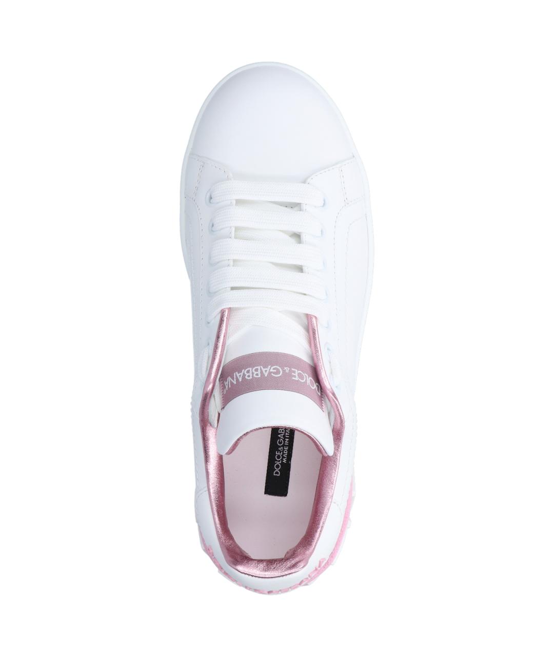 DOLCE&GABBANA Белые кожаные кроссовки, фото 5