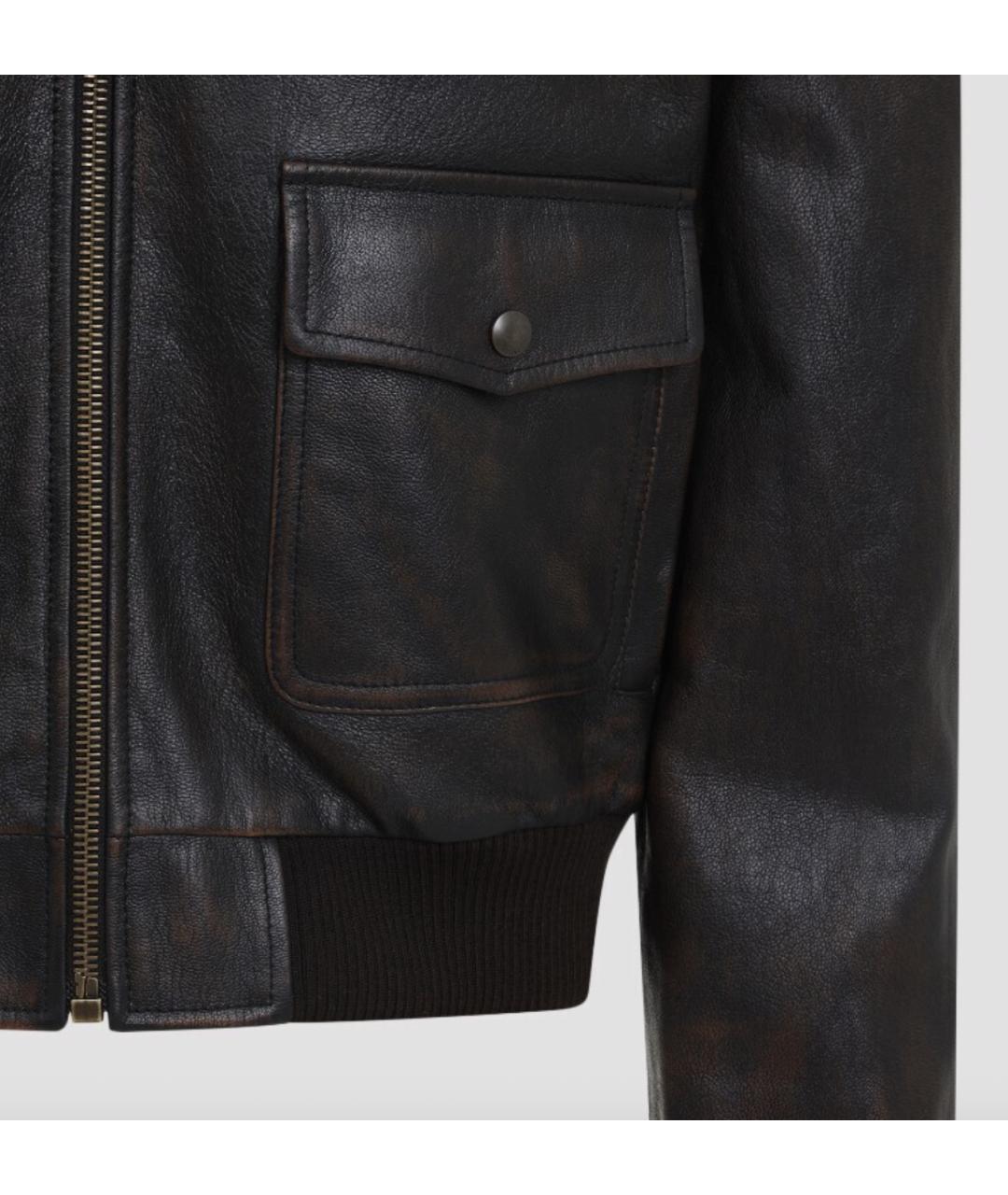 CELINE Коричневая кожаная куртка, фото 3