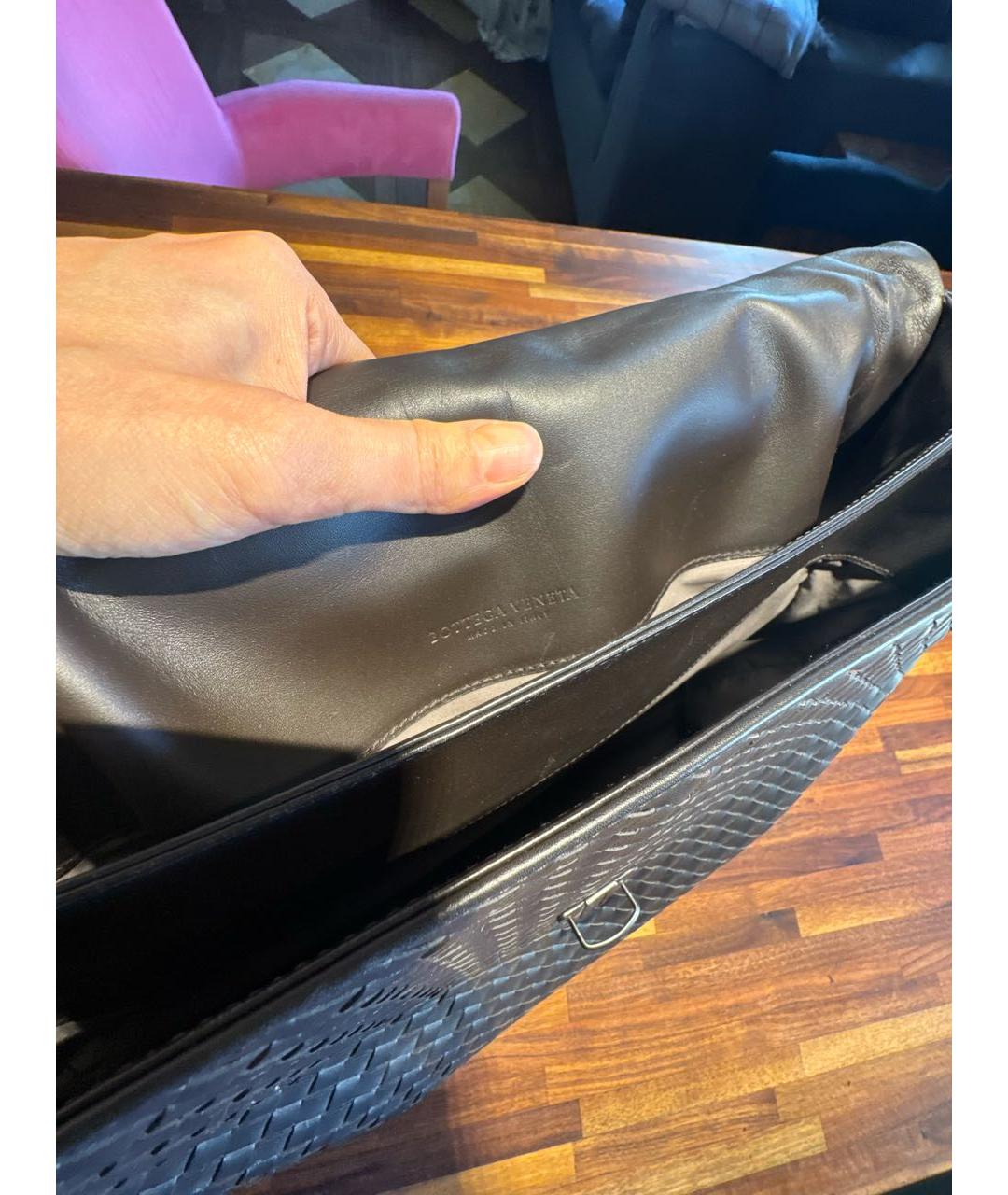 BOTTEGA VENETA Коричневый кожаный портфель, фото 7