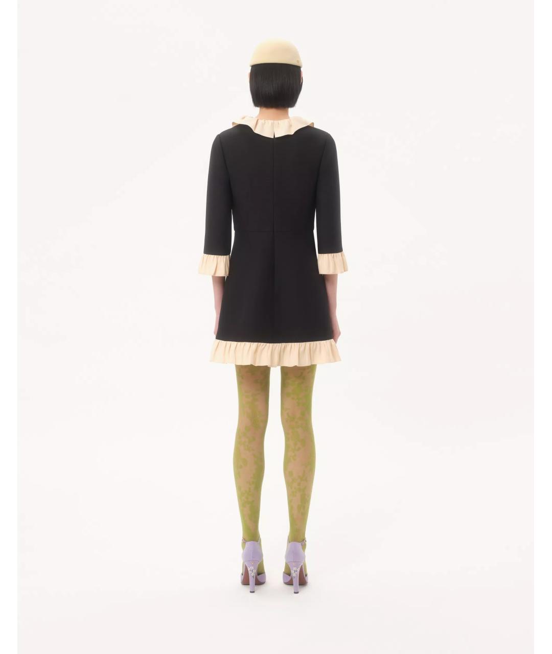 VALENTINO Черное шерстяное вечернее платье, фото 5