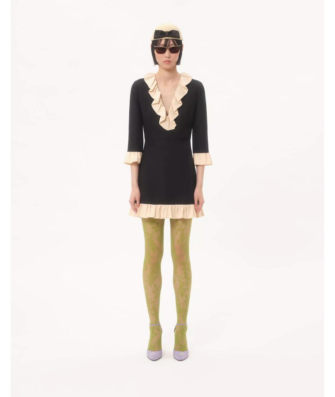 VALENTINO Черное шерстяное вечернее платье, фото 4