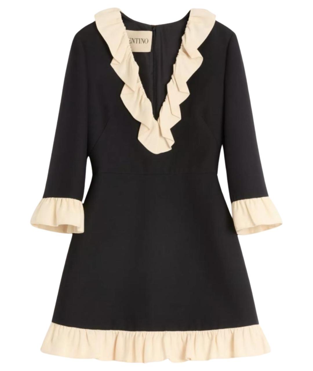 VALENTINO Черное шерстяное вечернее платье, фото 1