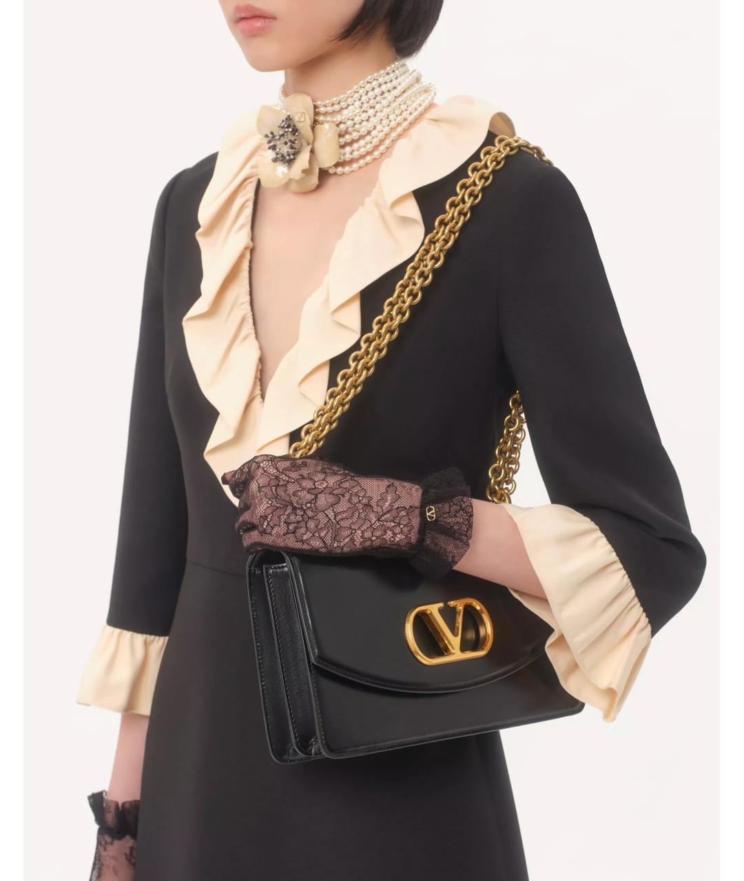 VALENTINO Черное шерстяное вечернее платье, фото 3