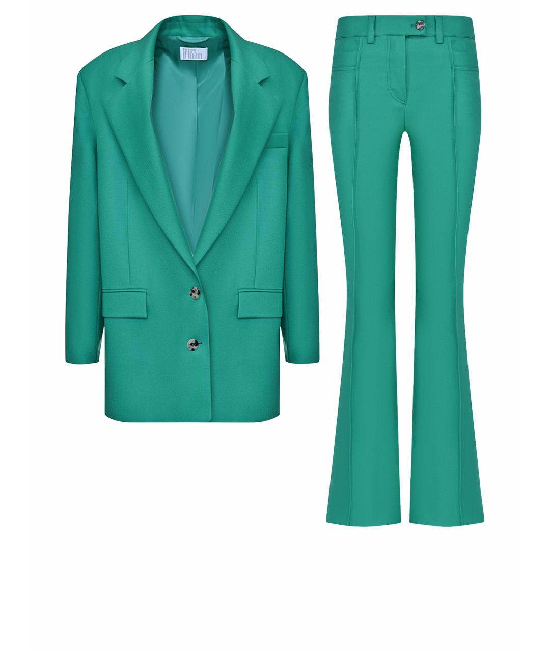 GIUSEPPE DI MORABITO Зеленый шерстяной костюм с брюками, фото 1