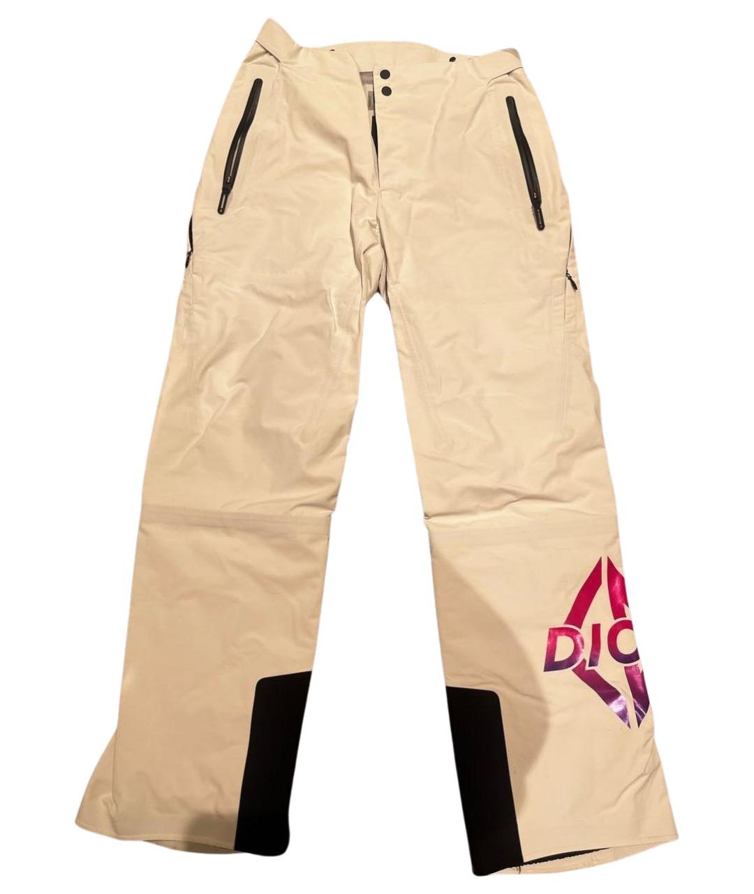 CHRISTIAN DIOR Белые полиамидовые повседневные брюки, фото 8