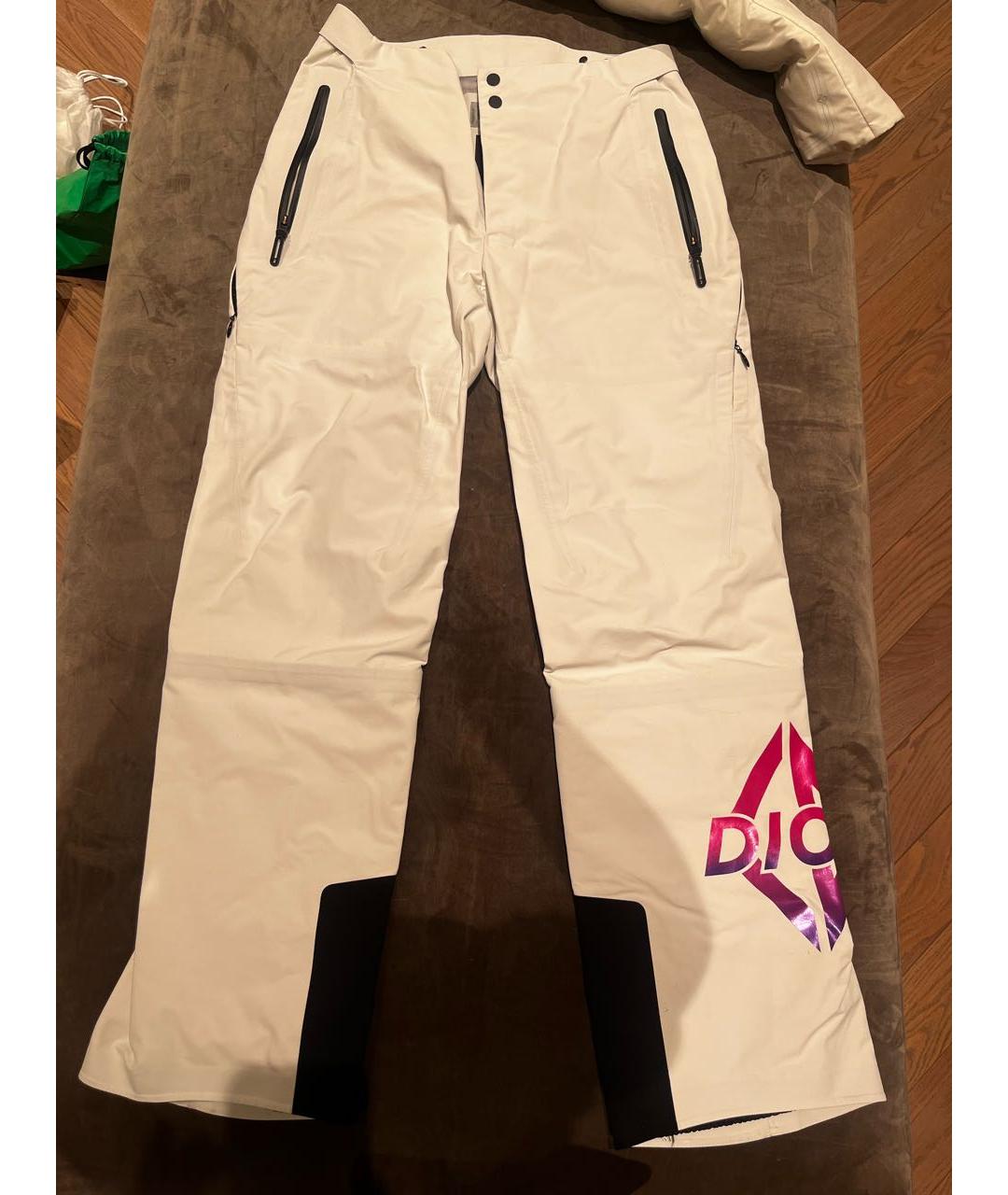 CHRISTIAN DIOR Белые полиамидовые повседневные брюки, фото 7