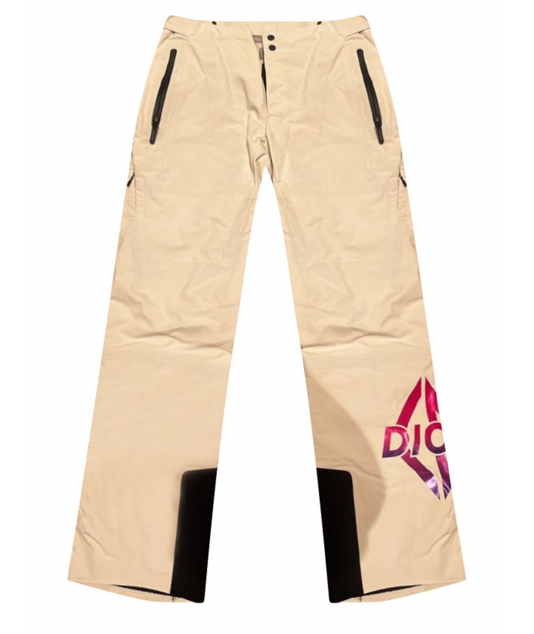 CHRISTIAN DIOR Белые полиамидовые повседневные брюки, фото 1