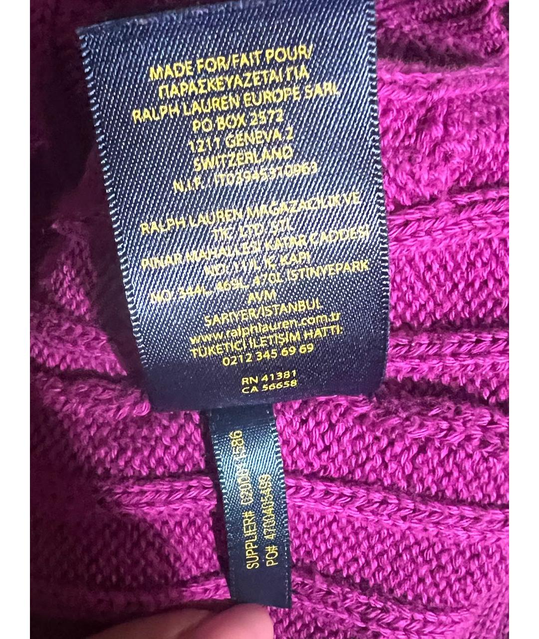 POLO RALPH LAUREN Фуксия хлопковый джемпер / свитер, фото 8