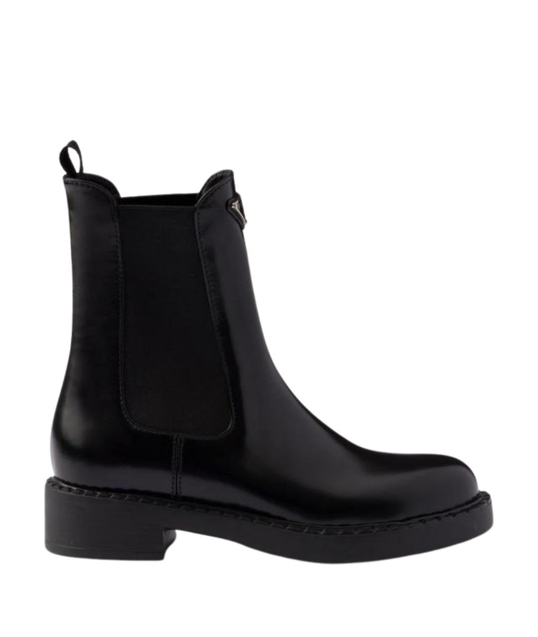 PRADA Черные кожаные ботинки, фото 1