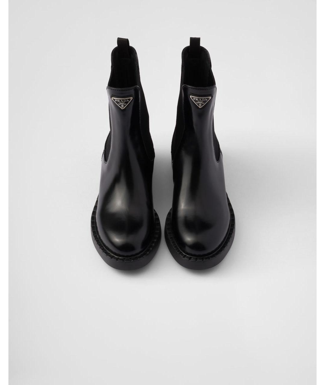 PRADA Черные кожаные ботинки, фото 4