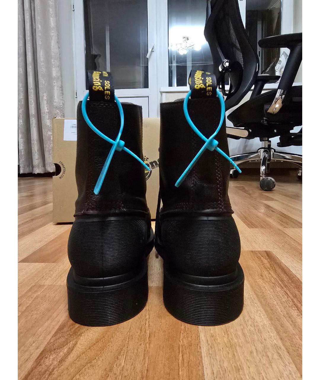 DR. MARTENS Бордовые кожаные высокие ботинки, фото 3