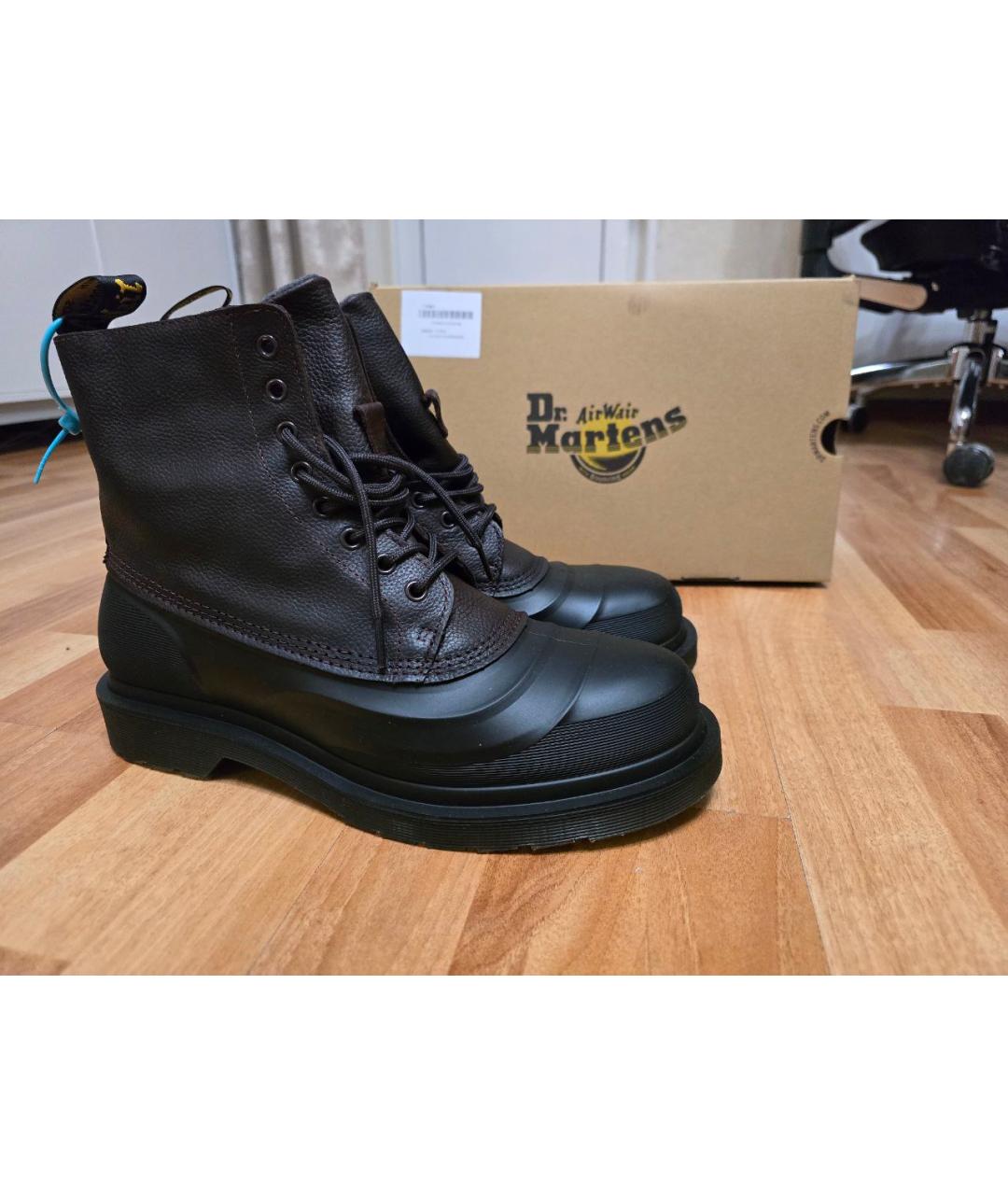 DR. MARTENS Бордовые кожаные высокие ботинки, фото 9