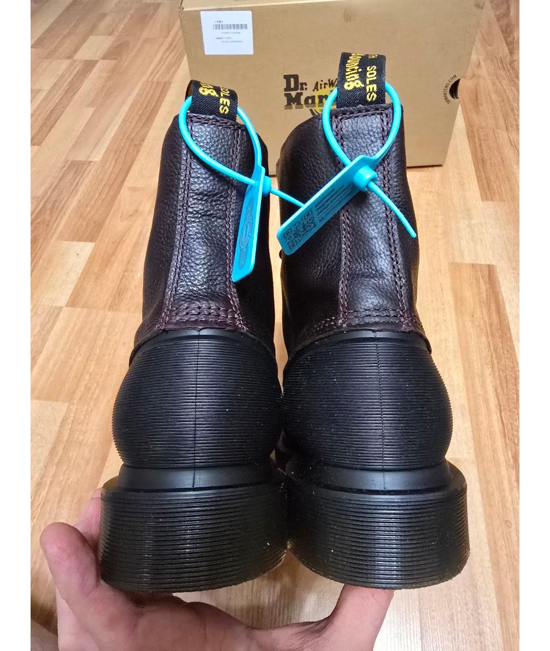 DR. MARTENS Бордовые кожаные высокие ботинки, фото 8