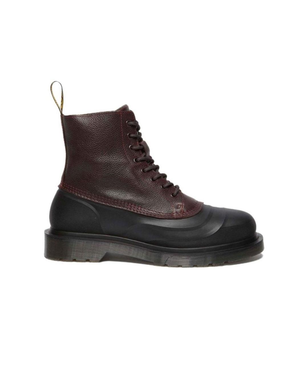 DR. MARTENS Бордовые кожаные высокие ботинки, фото 1