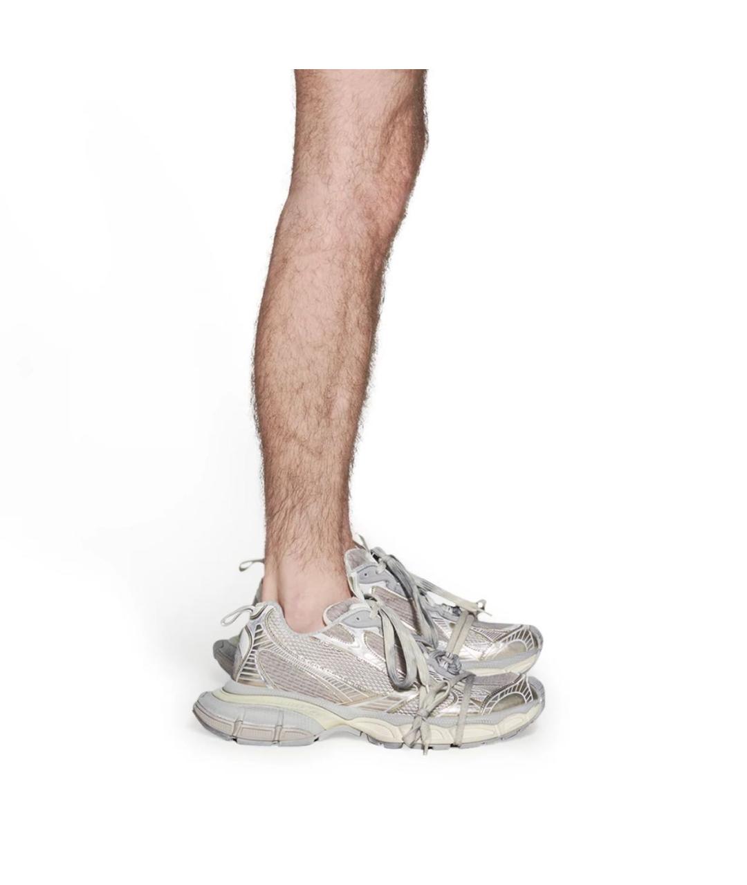 BALENCIAGA Бежевые текстильные низкие кроссовки / кеды, фото 8