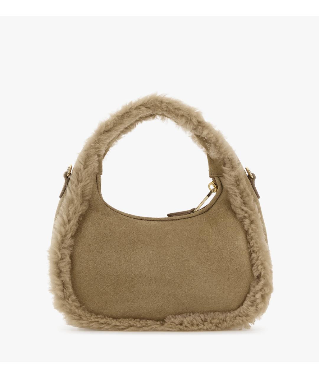 MIU MIU Бежевая меховая сумка через плечо, фото 3