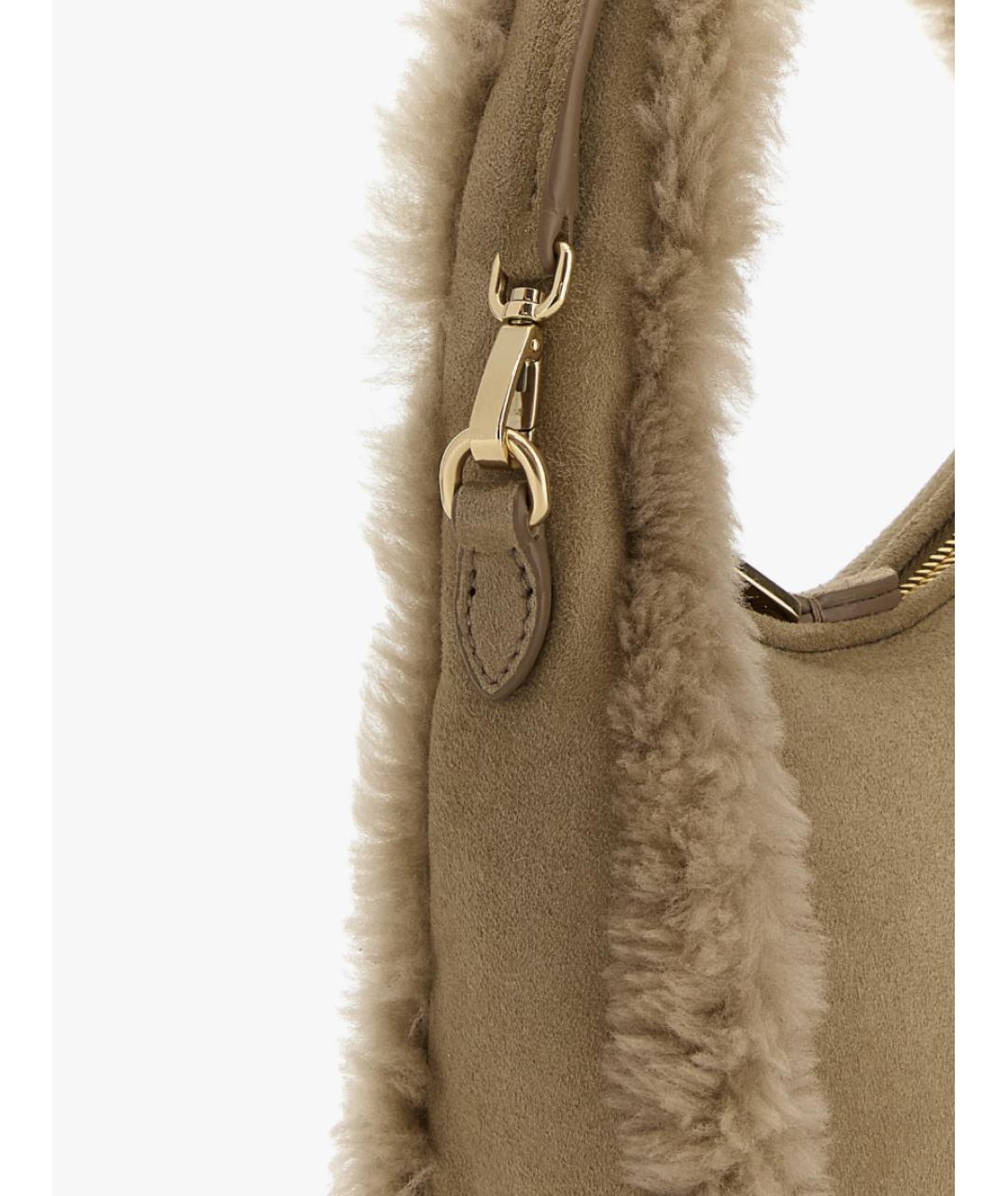 MIU MIU Бежевая меховая сумка через плечо, фото 4