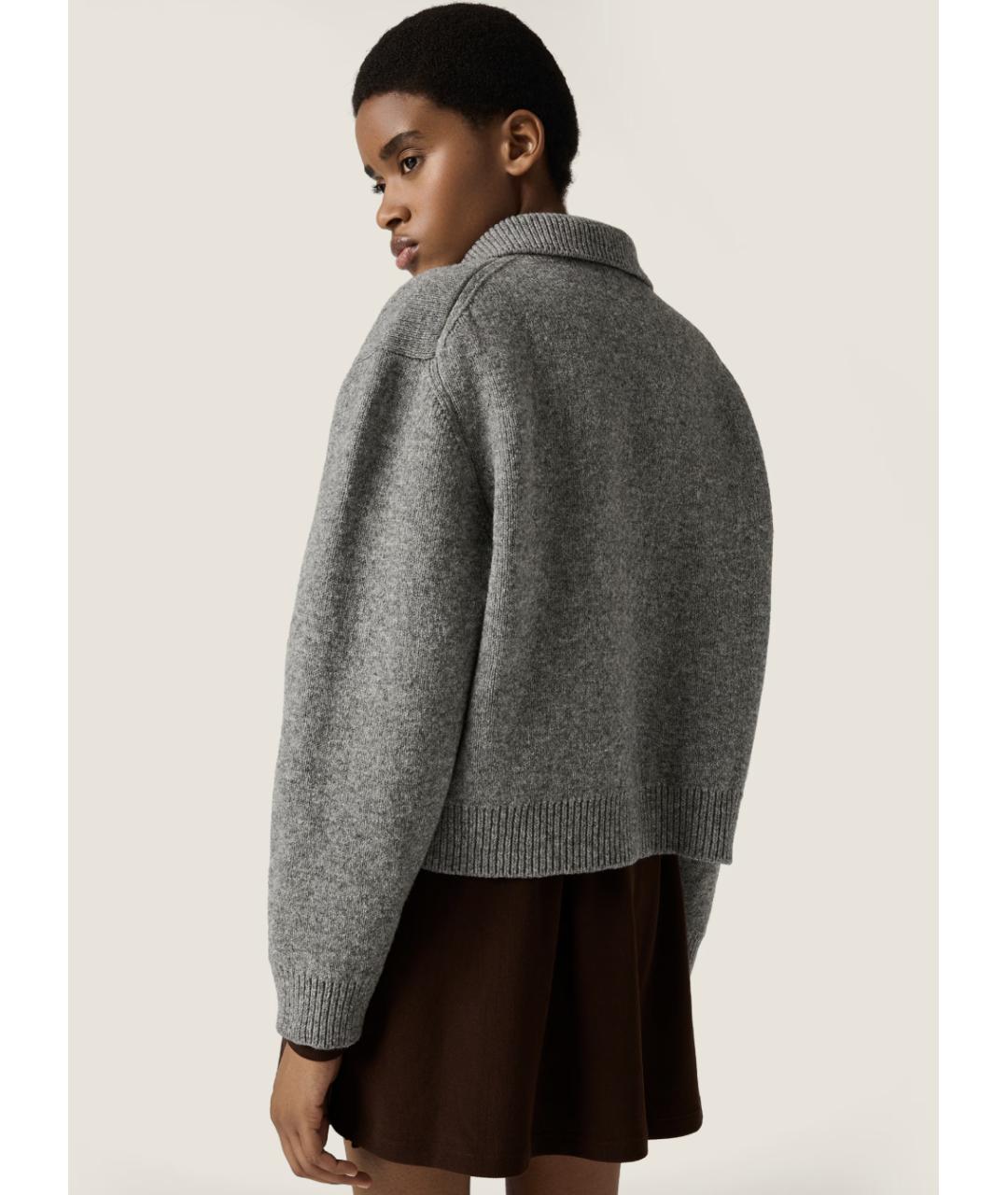 MIU MIU Серый шерстяной кардиган, фото 3