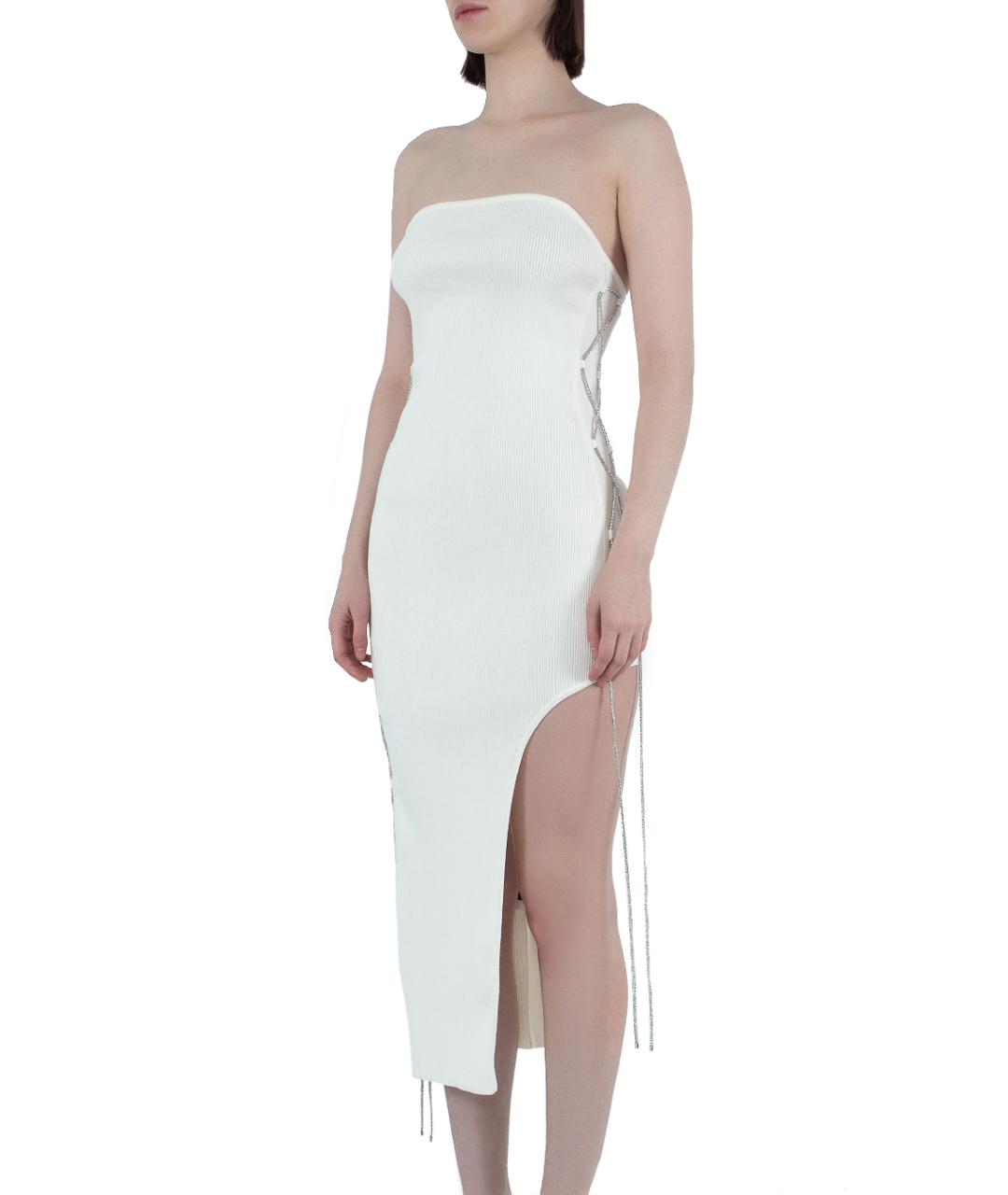 GIUSEPPE DI MORABITO Белое хлопковое вечернее платье, фото 2