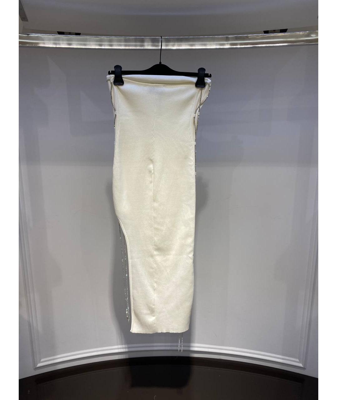 GIUSEPPE DI MORABITO Белое хлопковое вечернее платье, фото 4