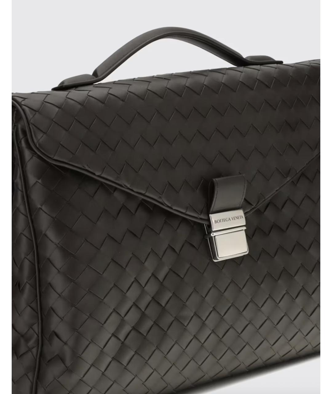 BOTTEGA VENETA Коричневый кожаный портфель, фото 3