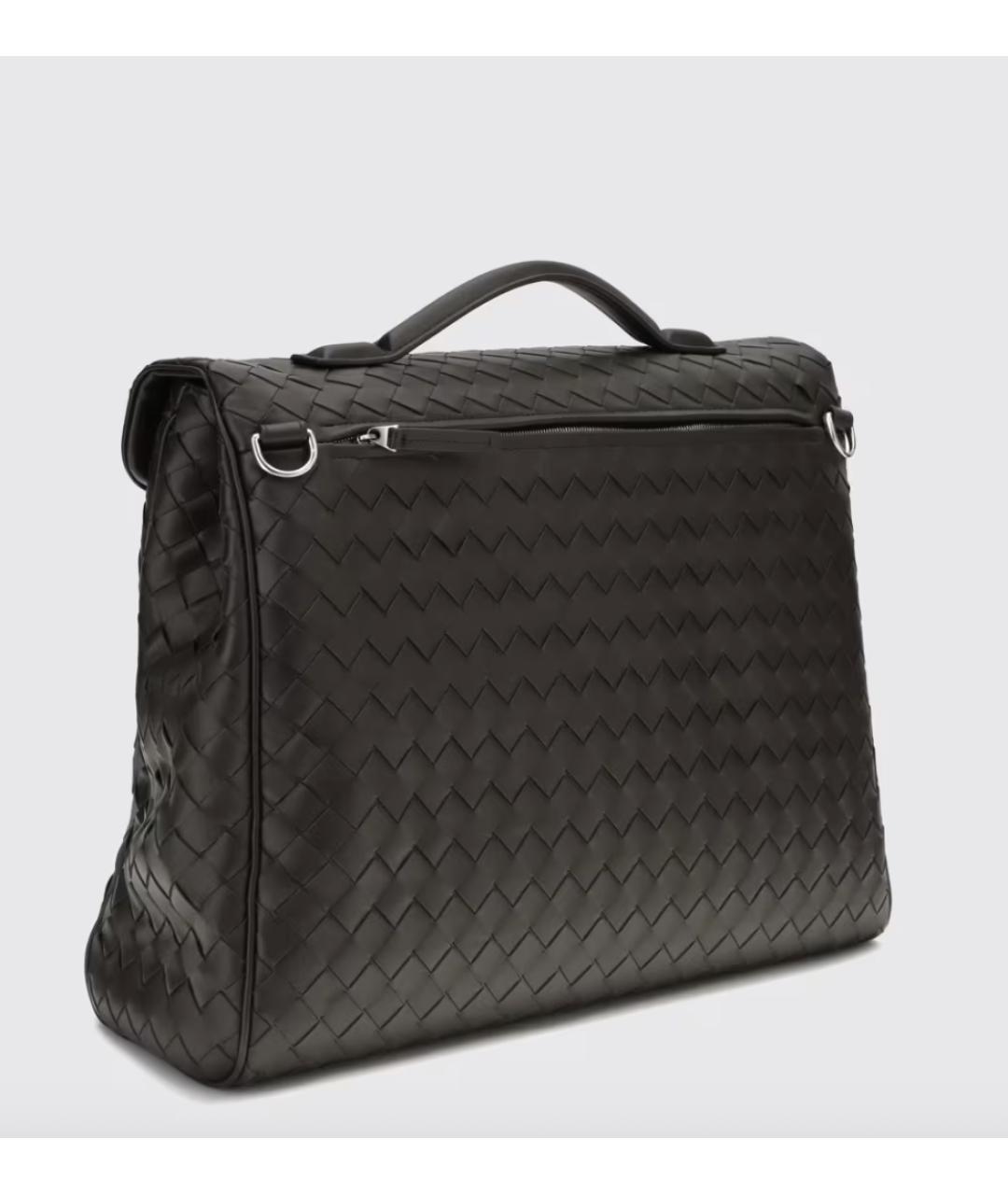 BOTTEGA VENETA Коричневый кожаный портфель, фото 2