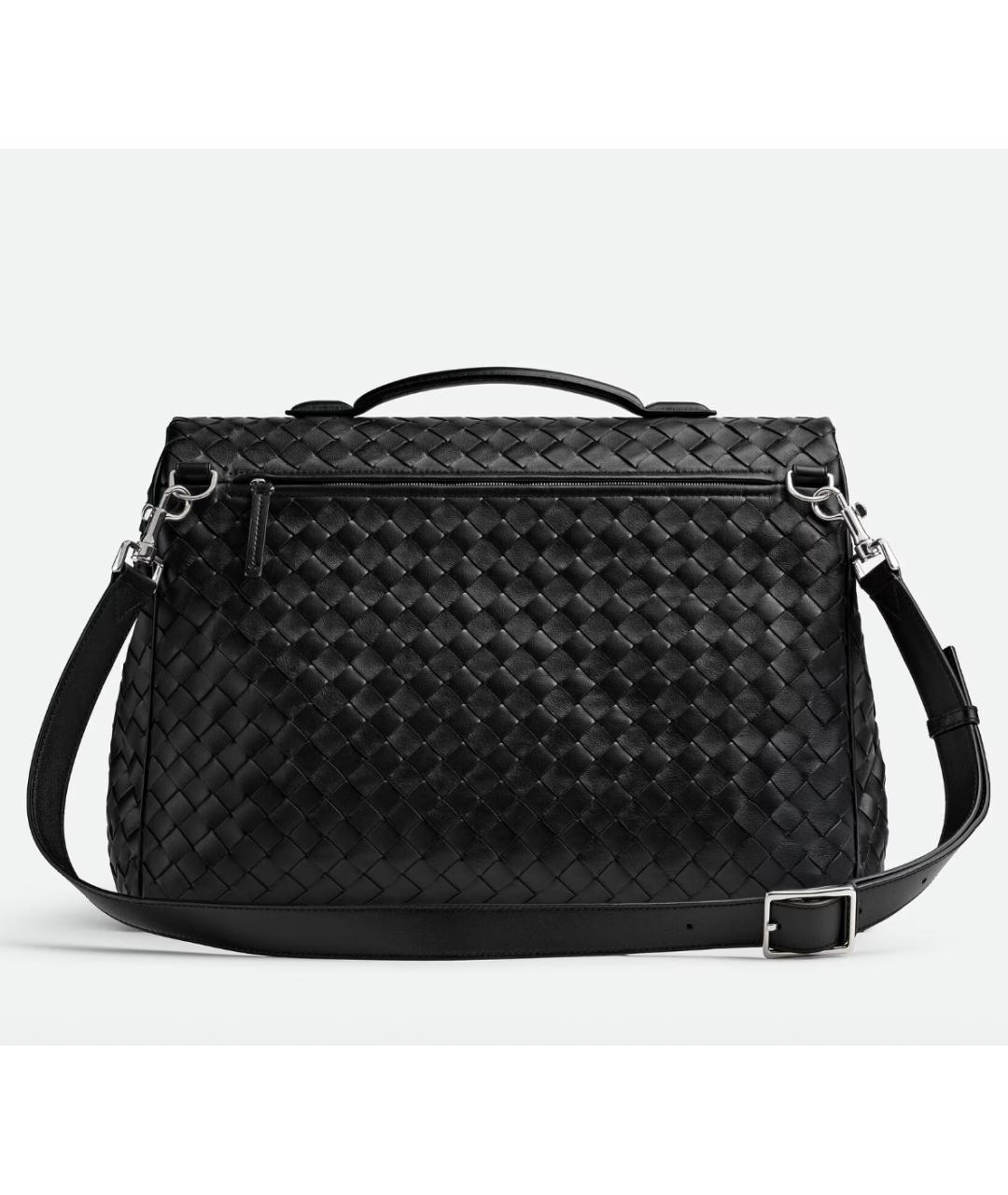 BOTTEGA VENETA Черный кожаный портфель, фото 5