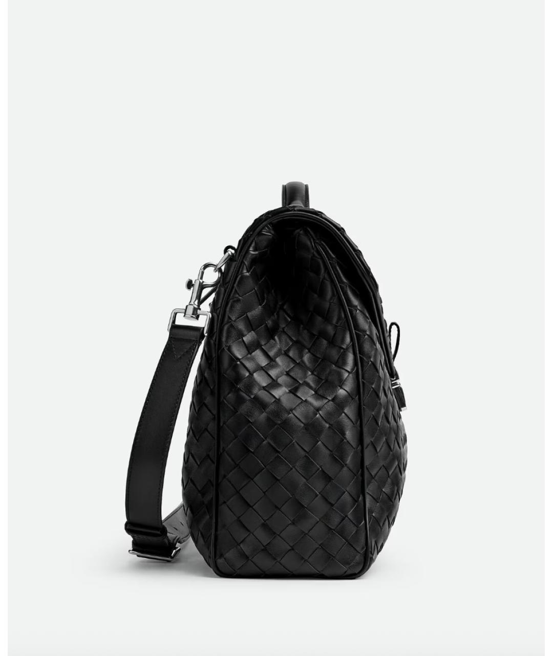 BOTTEGA VENETA Черный кожаный портфель, фото 4