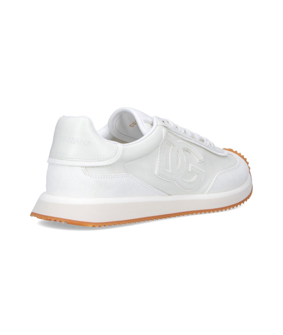 DOLCE&GABBANA Белые кожаные низкие кроссовки / кеды, фото 4