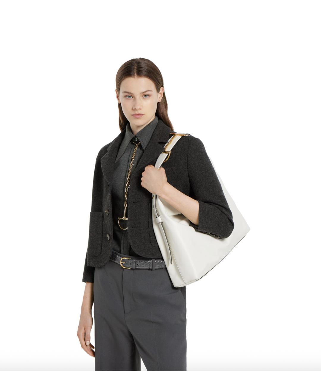 GUCCI Белая кожаная сумка через плечо, фото 2