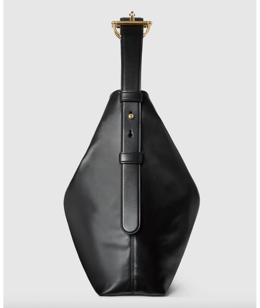 GUCCI Черная кожаная сумка через плечо, фото 5