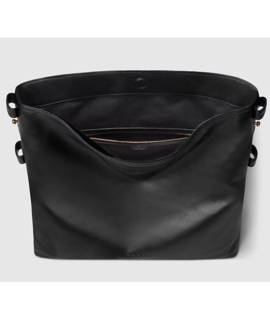 GUCCI Черная кожаная сумка через плечо, фото 6