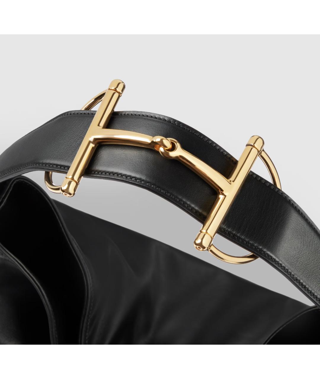 GUCCI Черная кожаная сумка через плечо, фото 4