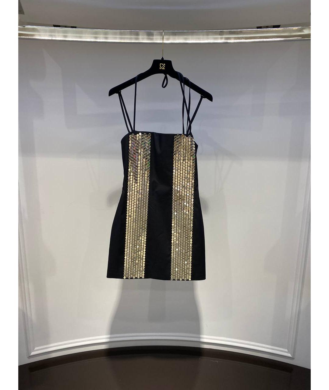 GIUSEPPE DI MORABITO Черное хлопковое вечернее платье, фото 3