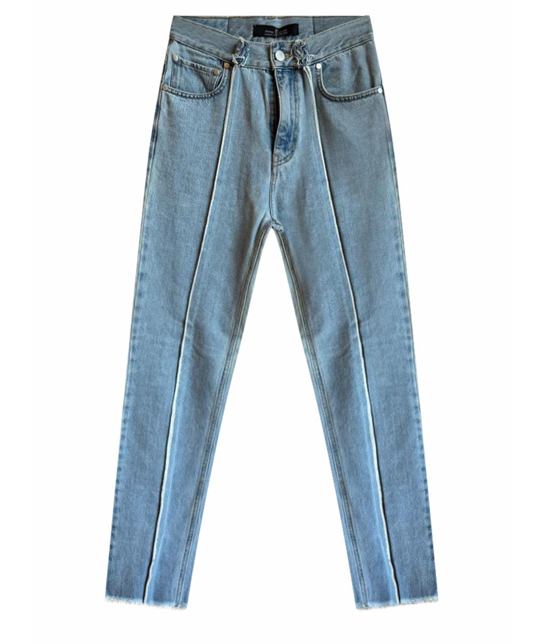 ROKH Голубые хлопковые джинсы слим, фото 1