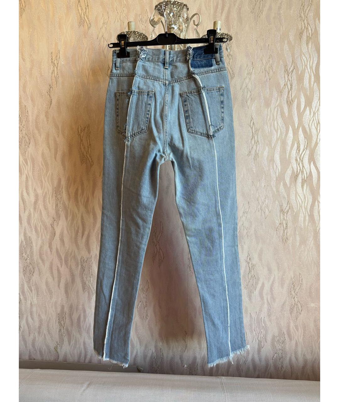 ROKH Голубые хлопковые джинсы слим, фото 2