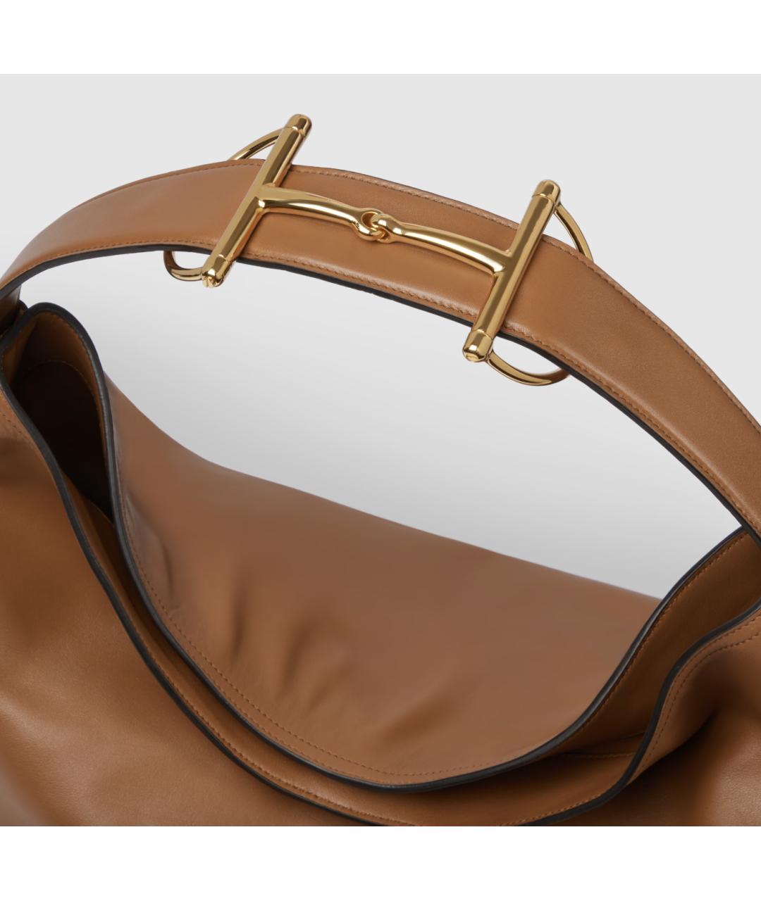 GUCCI Коричневая кожаная сумка через плечо, фото 4