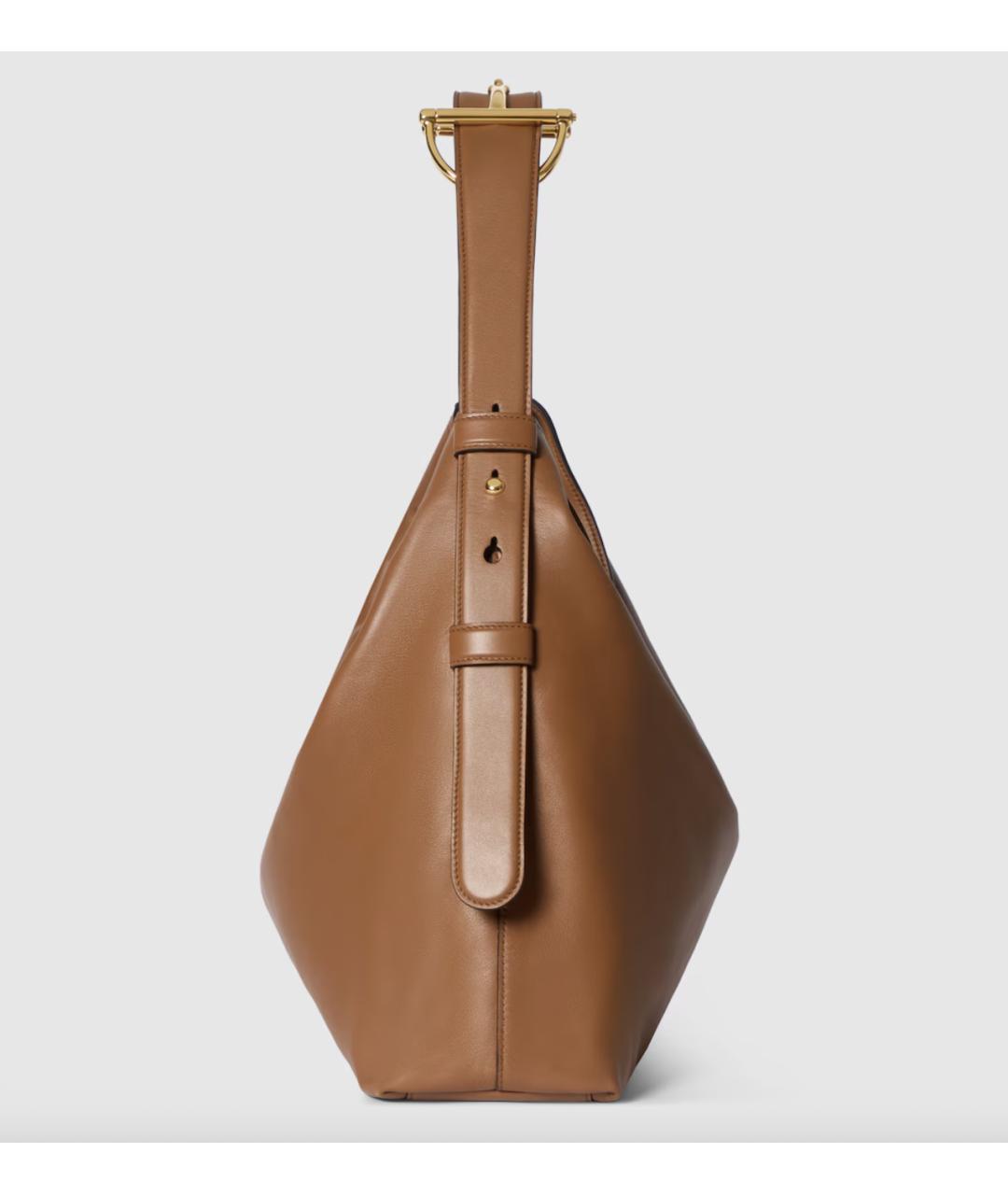 GUCCI Коричневая кожаная сумка через плечо, фото 5