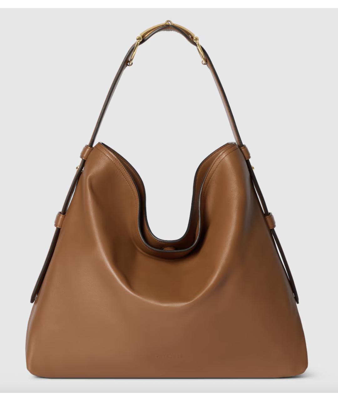 GUCCI Коричневая кожаная сумка через плечо, фото 7