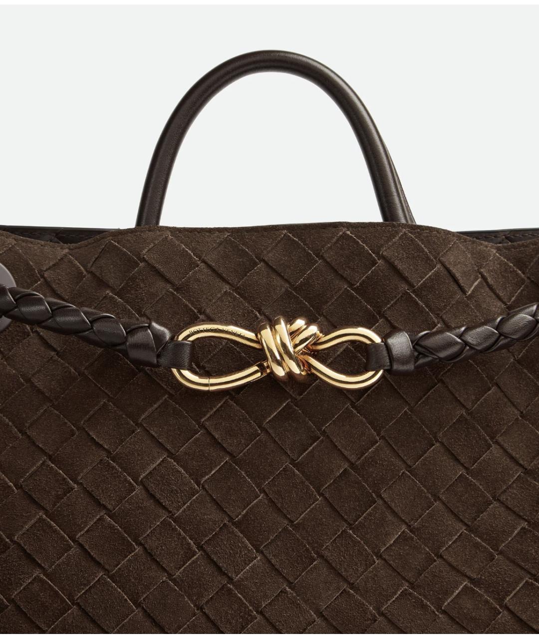 BOTTEGA VENETA Коричневая замшевая сумка тоут, фото 7