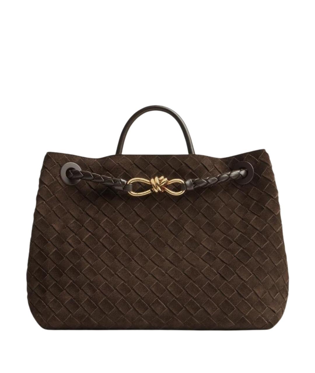 BOTTEGA VENETA Коричневая замшевая сумка тоут, фото 1